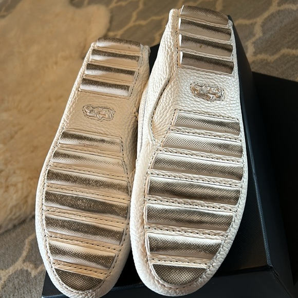 Coach shoes 8.5 fit like 39/9 cream leather w flowers - Picture 4 of 8